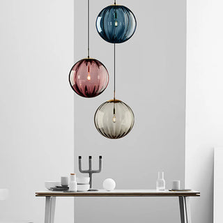 ZOWALA - Modern Multicolor Glass Globe Dining Room Pendant Light Image - 1