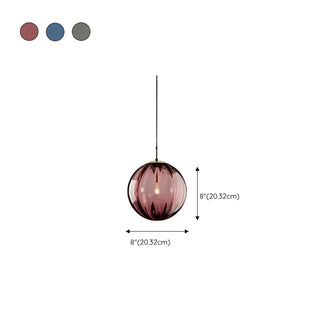ZOWALA - Modern Multicolor Glass Globe Dining Room Pendant Light #size