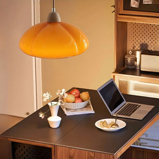 ZOWALA - Modern Mini Orange Glass Dome Dining Room Pendant Light Image - 3