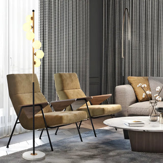 Multi-Light Modern Glass Curved Globe Floor Lamp Zawala Image - 14