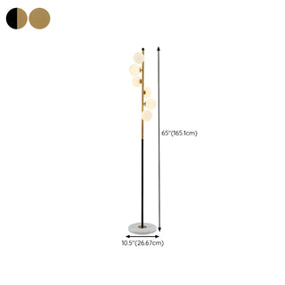 Multi-Light Modern Glass Curved Globe Floor Lamp Zawala #size