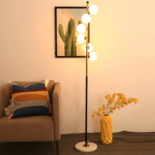 Multi-Light Modern Glass Curved Globe Floor Lamp Zawala Image - 3