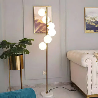 Multi-Light Modern Glass Curved Globe Floor Lamp Zawala Image - 4