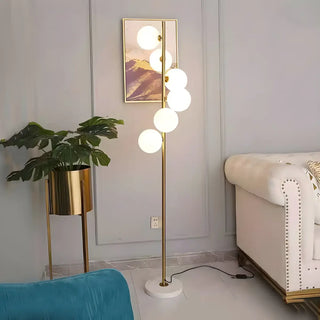 Multi-Light Modern Glass Curved Globe Floor Lamp Zawala Image - 6