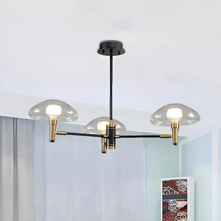 Modern Bedroom Mushroom Black and Gold Glass Chandelier Image - 2
