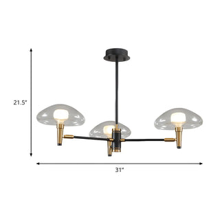 Modern Bedroom Mushroom Black and Gold Glass Chandelier #size