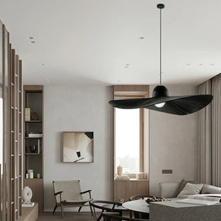 Artistic Living Room Circular Black Round Pendant Light Zawala Image - 2