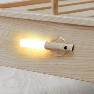 Simple Cylinder Wood and Acrylic LED Wall Sconce Zawala Image - 2