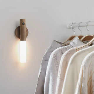 Simple Cylinder Wood and Acrylic LED Wall Sconce Zawala Image - 5