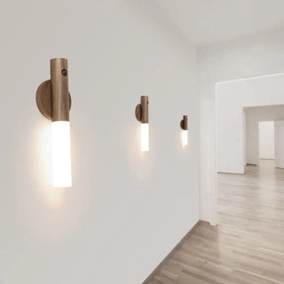 Simple Cylinder Wood and Acrylic LED Wall Sconce Zawala Image - 6