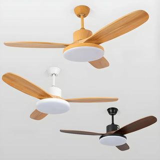 ZOWALA - Modern Natural Wood 3-Blade LED Ceiling Fan Image - 5