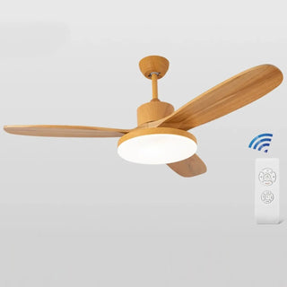 ZOWALA - Modern Natural Wood 3-Blade LED Ceiling Fan Image - 6