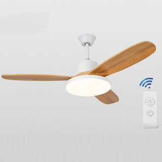 ZOWALA - Modern Natural Wood 3-Blade LED Ceiling Fan Image - 7