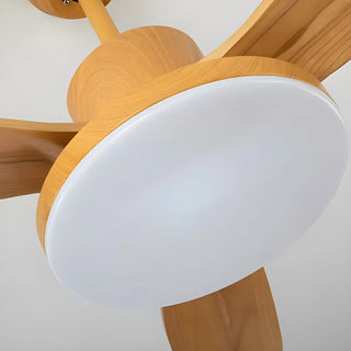 ZOWALA - Modern Natural Wood 3-Blade LED Ceiling Fan Image - 9