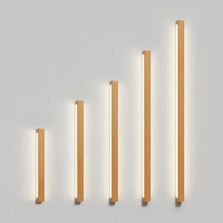 Modern Solid Wood Rectangular LED Vanity Light Zawala Image - 12