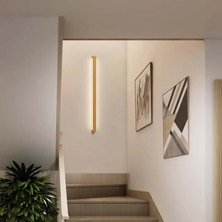 Modern Solid Wood Rectangular LED Vanity Light Zawala Image - 2