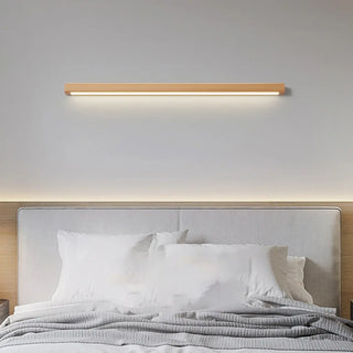 Modern Solid Wood Rectangular LED Vanity Light Zawala Image - 3