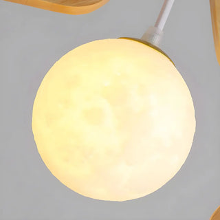ZOWALA - Modern Adjustable Height Wood Star Bedroom Pendant Light Image - 7