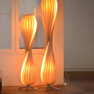 Japanese-style Twisted Spiral Wooden Floor Lamp Zawala Image - 10