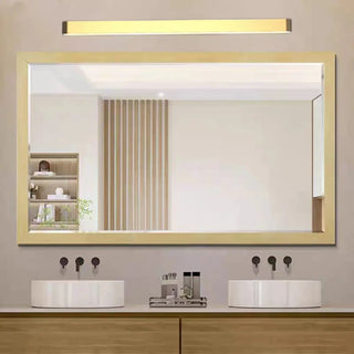 ZOWALA - Modern Rectangular Gold Bathroom Vanity LED Light Image - 4