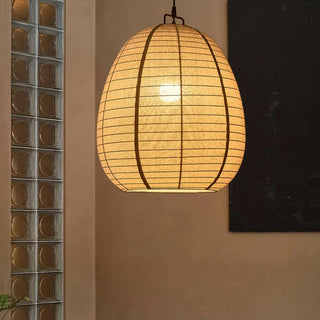 ZOWALA - Japanese Restaurant Beige Woven Lantern Pendant Light Image - 2