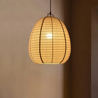 ZOWALA - Japanese Restaurant Beige Woven Lantern Pendant Light Image - 4