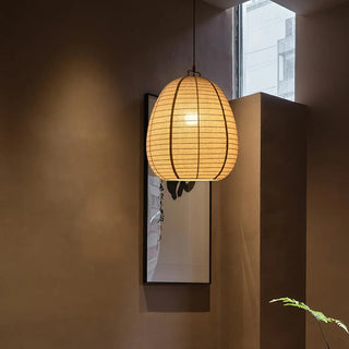 ZOWALA - Japanese Restaurant Beige Woven Lantern Pendant Light Image - 8