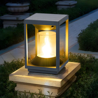 Simple Square Geometric Outdoor Pathway Table Lamp Zawala Image - 1