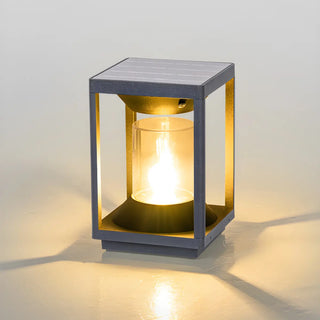 Simple Square Geometric Outdoor Pathway Table Lamp Zawala Image - 3