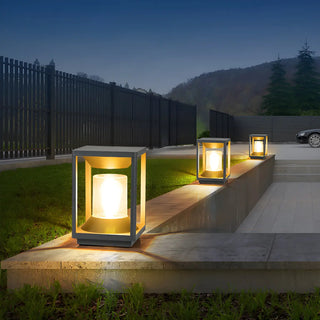 Simple Square Geometric Outdoor Pathway Table Lamp Zawala Image - 6
