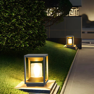Simple Square Geometric Outdoor Pathway Table Lamp Zawala Image - 7