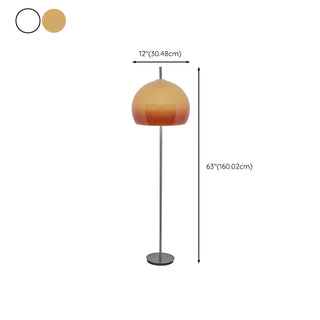 Retro Amber Dome Chrome Stand Metal Floor Lamp Zawala #size