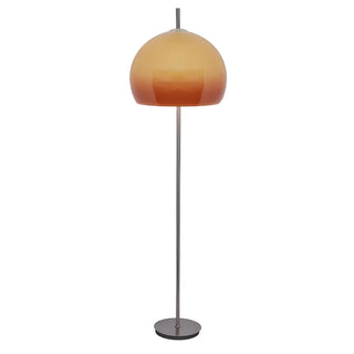 Retro Amber Dome Chrome Stand Metal Floor Lamp Zawala Image - 5