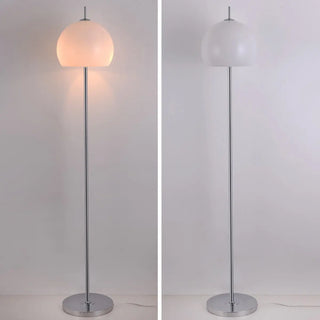 Retro Amber Dome Chrome Stand Metal Floor Lamp Zawala Image - 6