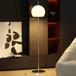 Retro Amber Dome Chrome Stand Metal Floor Lamp Zawala Image - 9