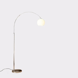 Sleek Adjustable Amber Glass Globe Arched Floor Lamp Zawala Image - 10