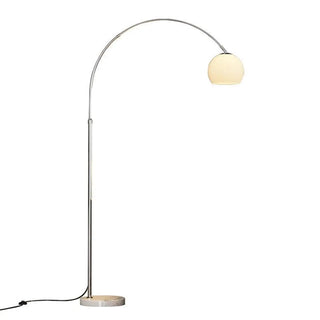 Sleek Adjustable Amber Glass Globe Arched Floor Lamp Zawala Image - 8