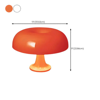 Modern Orange Mushroom Dome Shape Decor Table Lamp Zawala #size