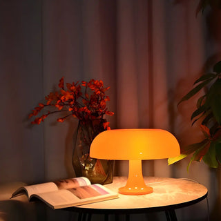 Modern Orange Mushroom Dome Shape Decor Table Lamp Zawala Image - 3