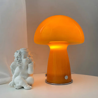 Simple Orange Cute Mushroom Glass Modern Table Lamp Zawala Image - 1