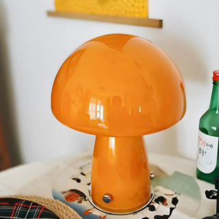 Simple Orange Cute Mushroom Glass Modern Table Lamp Zawala Image - 4