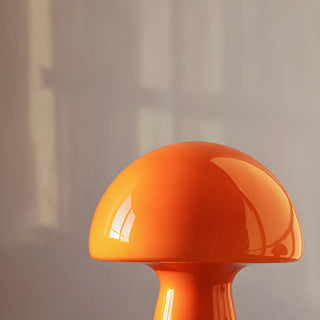 Simple Orange Cute Mushroom Glass Modern Table Lamp Zawala Image - 8