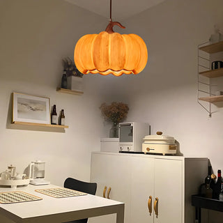 Modern Adjustable Brown Pumpkin Pendant Ceiling Lamp Zawala Image - 1
