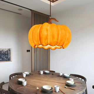 Modern Adjustable Brown Pumpkin Pendant Ceiling Lamp Zawala Image - 2