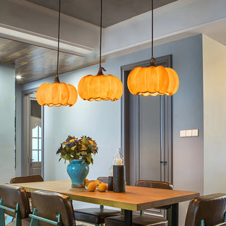 Modern Adjustable Brown Pumpkin Pendant Ceiling Lamp Zawala Image - 3