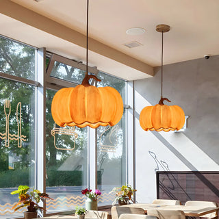 Modern Adjustable Brown Pumpkin Pendant Ceiling Lamp Zawala Image - 4