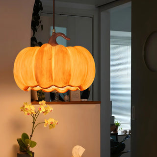 Modern Adjustable Brown Pumpkin Pendant Ceiling Lamp Zawala Image - 6