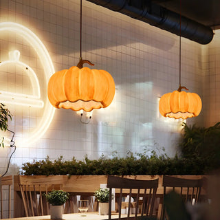 Modern Adjustable Brown Pumpkin Pendant Ceiling Lamp Zawala Image - 7