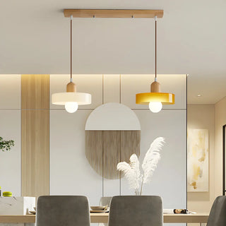 Modern Orange Round Glass Pendant Light Dining Room Zawala Image - 1