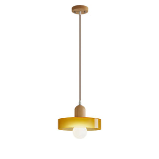 Modern Orange Round Glass Pendant Light Dining Room Zawala Image - 10